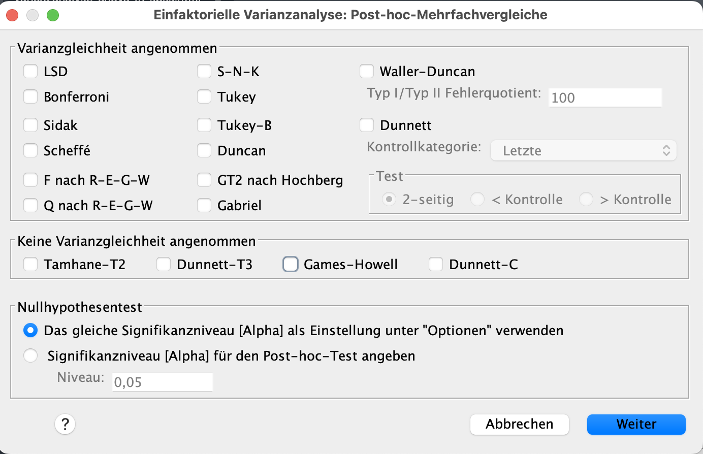 Varianzanalyse (ANOVA) in SPSS