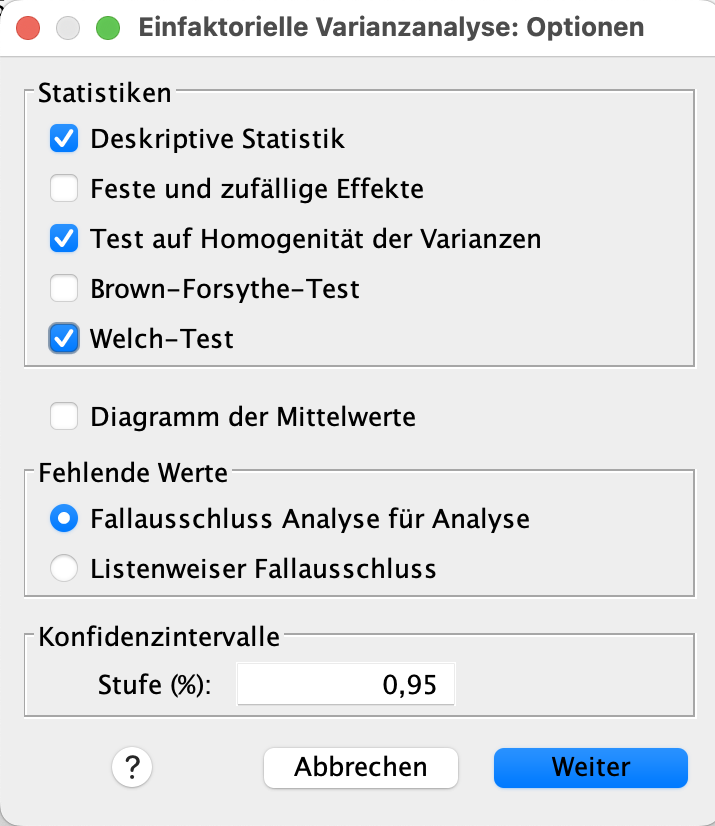 Varianzanalyse (ANOVA) in SPSS